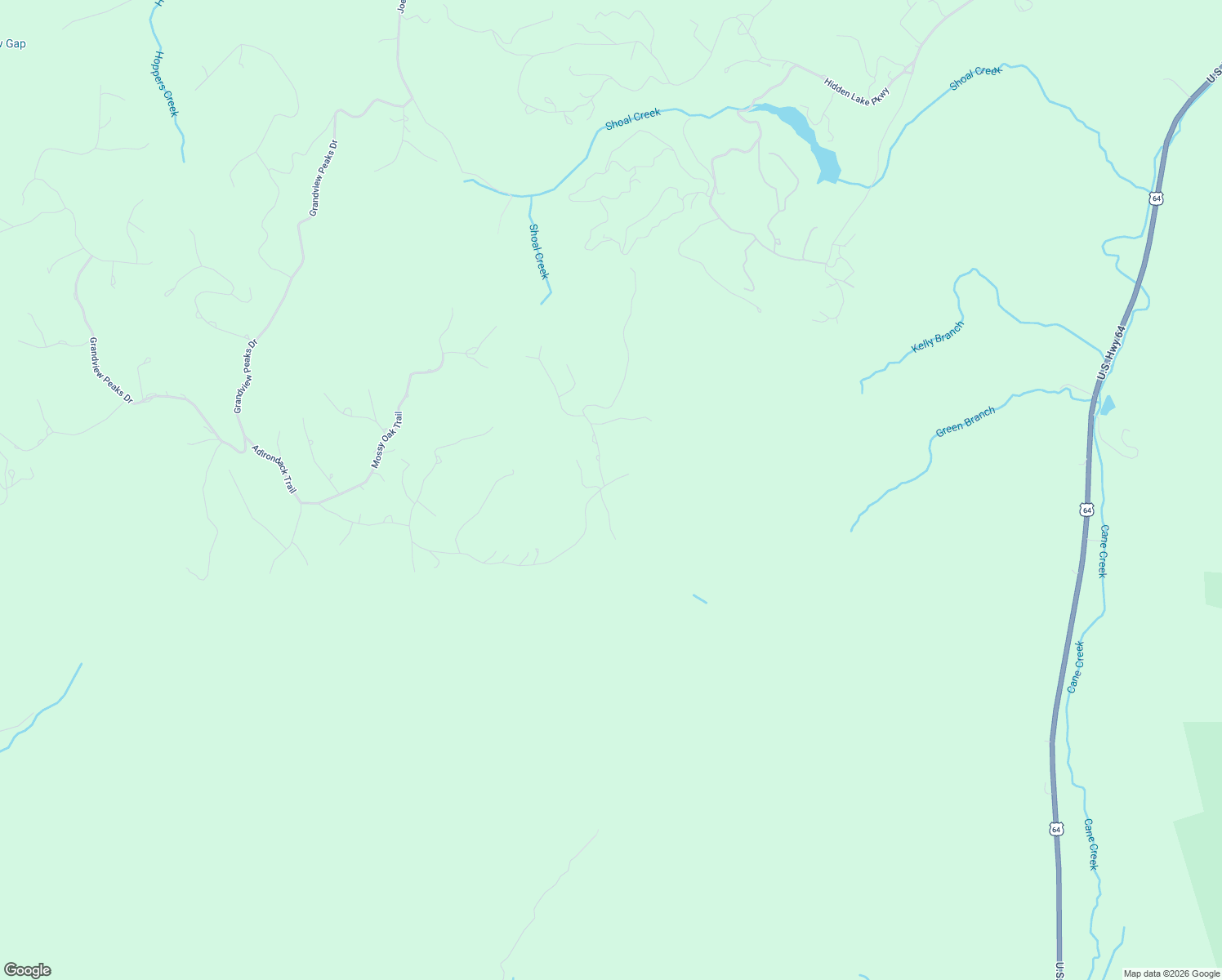 map of restaurants, bars, coffee shops, grocery stores, and more near 26 Linncove Trail in Nebo