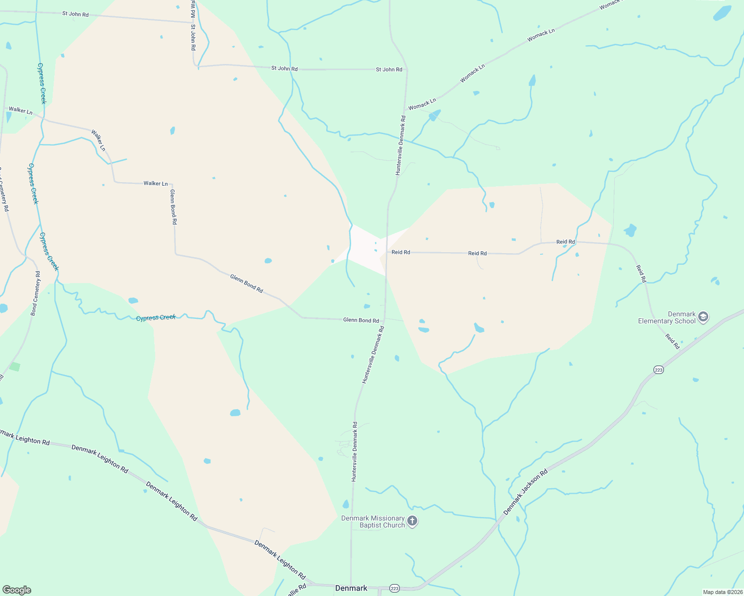 map of restaurants, bars, coffee shops, grocery stores, and more near 920 Huntersville Denmark Road in Denmark