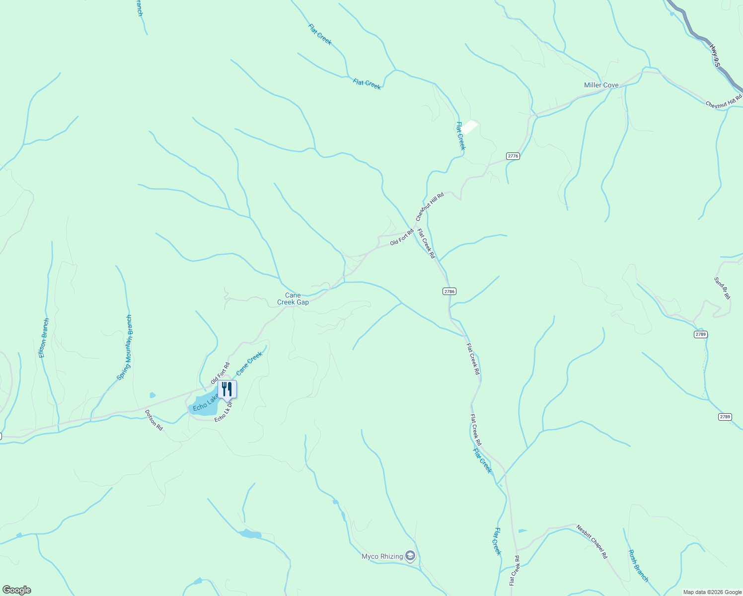 map of restaurants, bars, coffee shops, grocery stores, and more near 82 Davey Crockett Road in Fairview