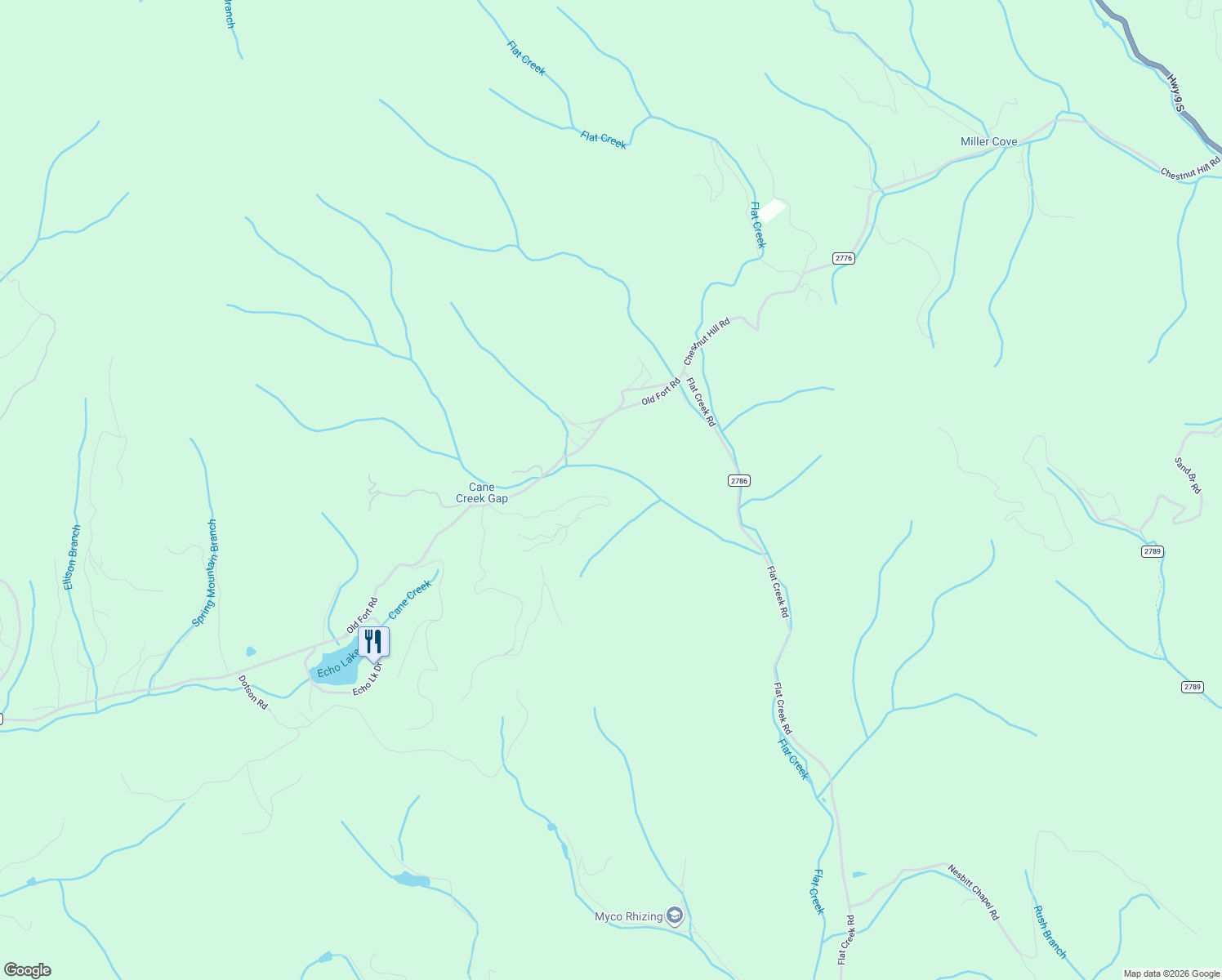 map of restaurants, bars, coffee shops, grocery stores, and more near 82 Davey Crockett Road in Fairview