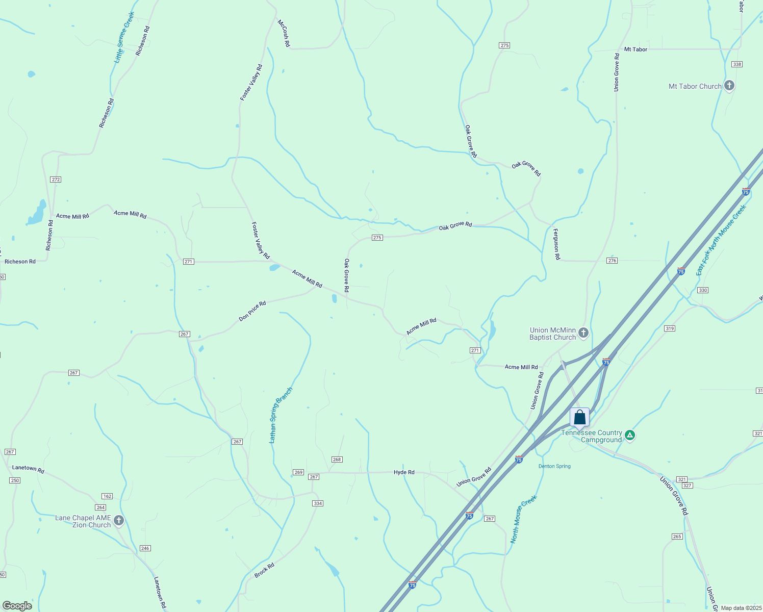 map of restaurants, bars, coffee shops, grocery stores, and more near 306 County Road 271 in Niota