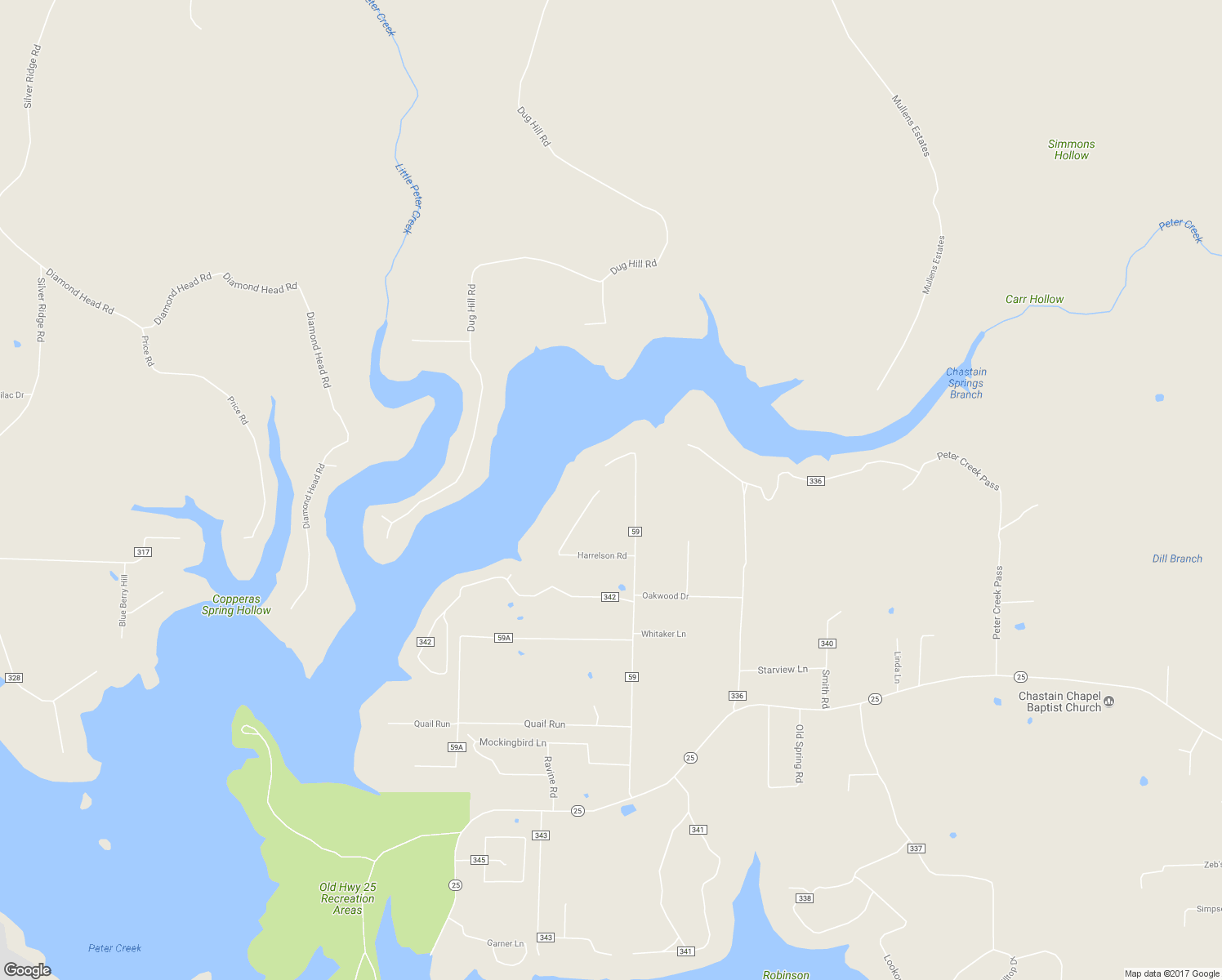 map of restaurants, bars, coffee shops, grocery stores, and more near 264 Harrelson Road in Tumbling Shoals