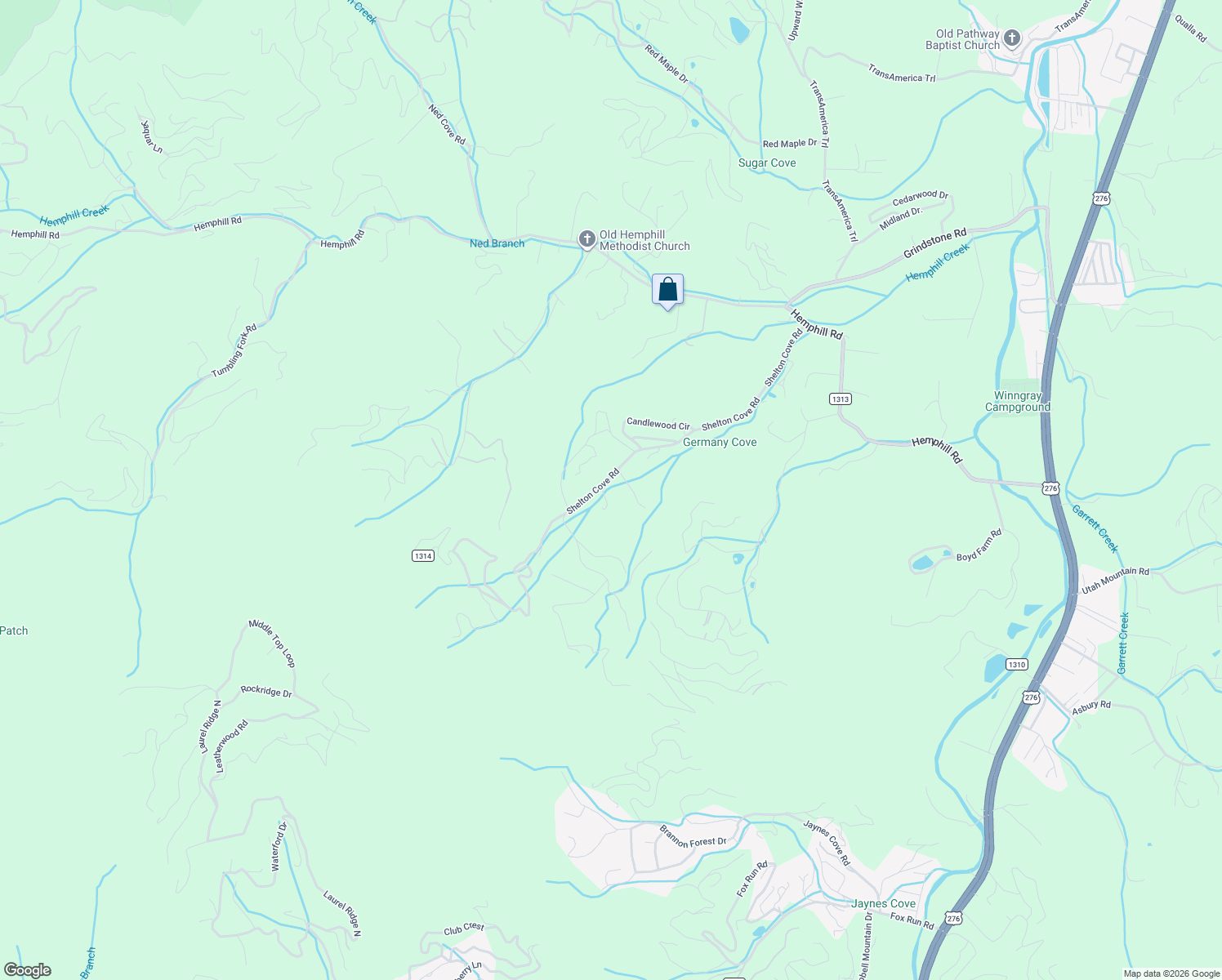map of restaurants, bars, coffee shops, grocery stores, and more near 19 Vinewood Drive in Waynesville