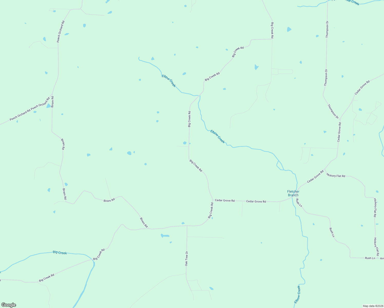 map of restaurants, bars, coffee shops, grocery stores, and more near 1196 Big Creek Road in Floral