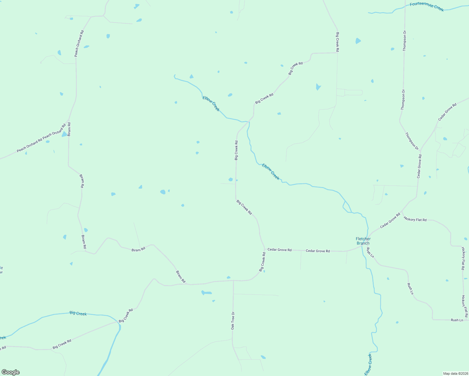 map of restaurants, bars, coffee shops, grocery stores, and more near 1196 Big Creek Road in Floral