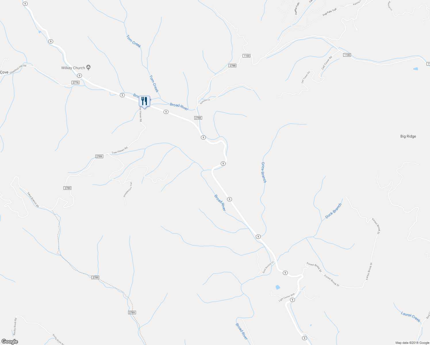 map of restaurants, bars, coffee shops, grocery stores, and more near 1915 North Carolina 9 in Black Mountain