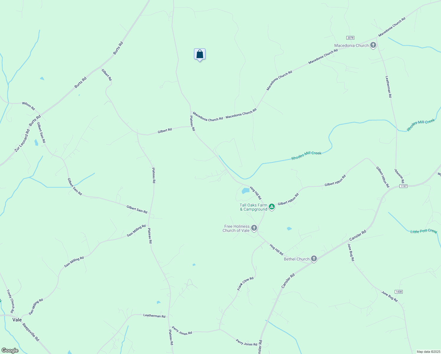 map of restaurants, bars, coffee shops, grocery stores, and more near 3697 Hog Hill Road in Vale
