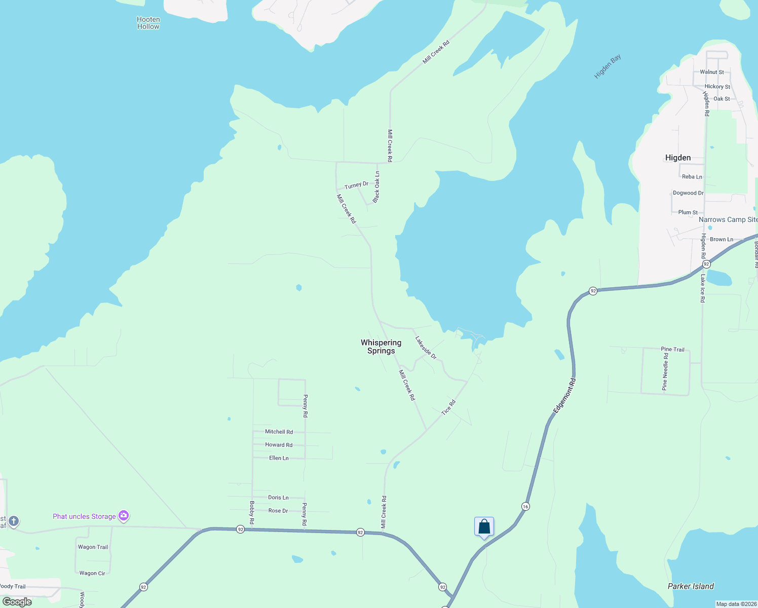 map of restaurants, bars, coffee shops, grocery stores, and more near 664 Mill Creek Road in Higden