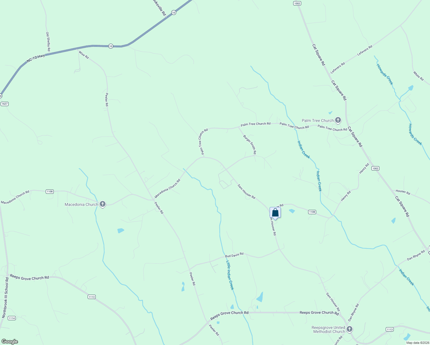 map of restaurants, bars, coffee shops, grocery stores, and more near 7407 Macedonia Church Road in Vale