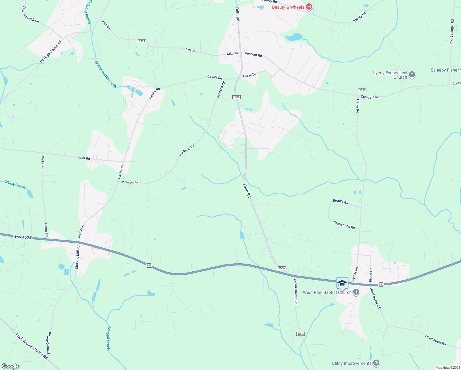 map of restaurants, bars, coffee shops, grocery stores, and more near 6620 Faith Road in Salisbury
