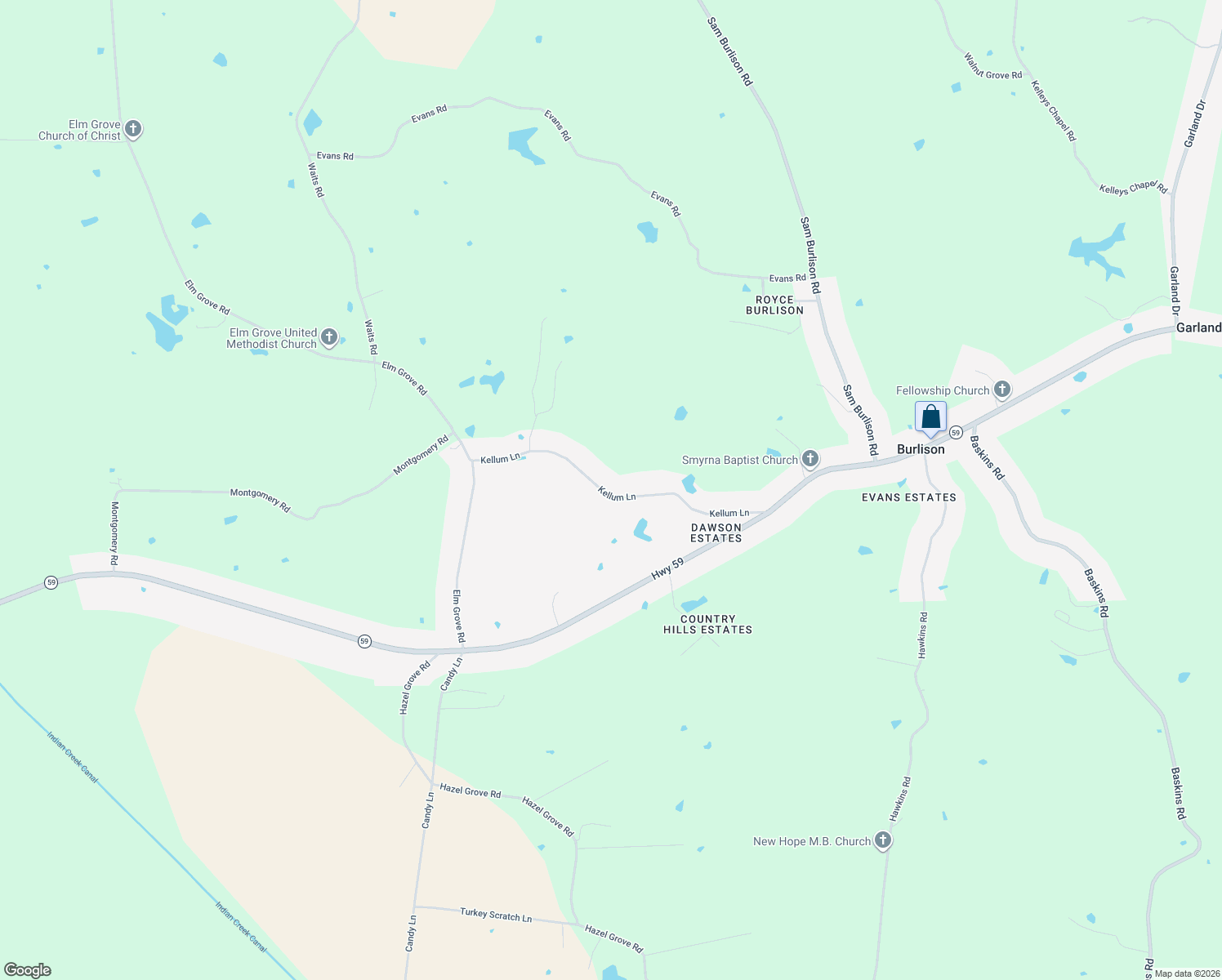 map of restaurants, bars, coffee shops, grocery stores, and more near 492 Kellum Lane in Burlison