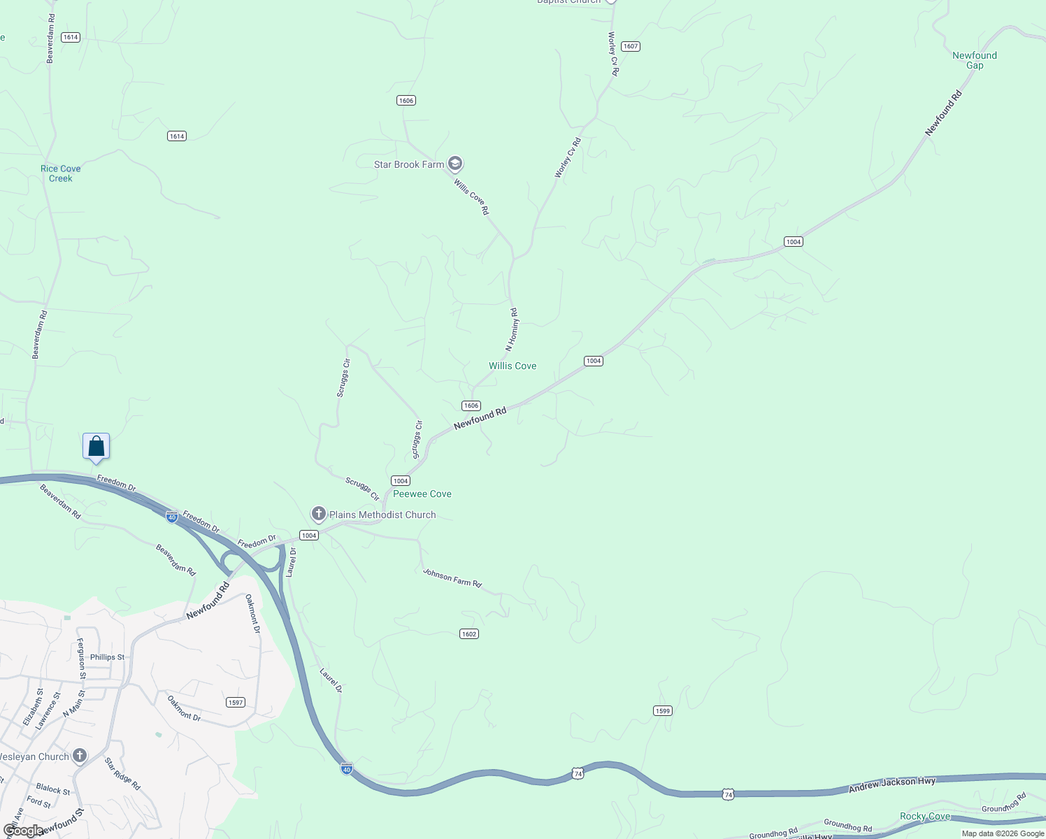 map of restaurants, bars, coffee shops, grocery stores, and more near 105 Home Place Trail in Canton