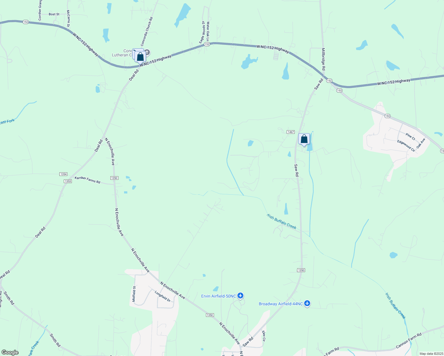 map of restaurants, bars, coffee shops, grocery stores, and more near Echo Hollow Drive in Rowan County