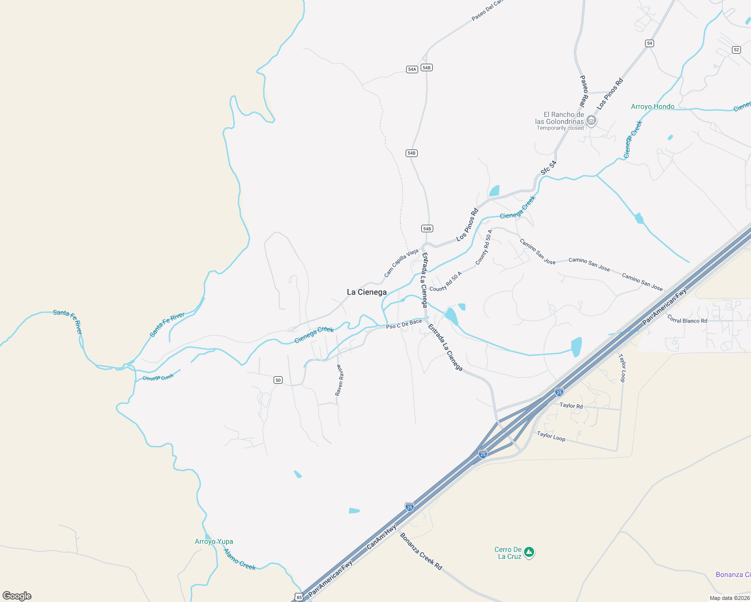 map of restaurants, bars, coffee shops, grocery stores, and more near 34 Camino Capilla Vieja in Santa Fe