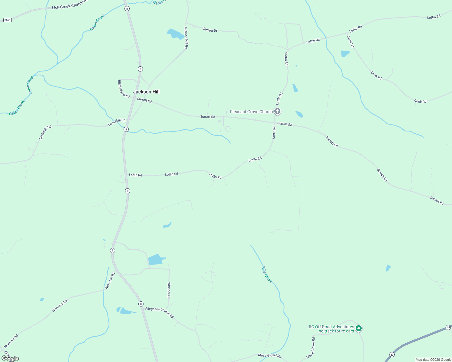 map of restaurants, bars, coffee shops, grocery stores, and more near 715 Loflin Road in Denton