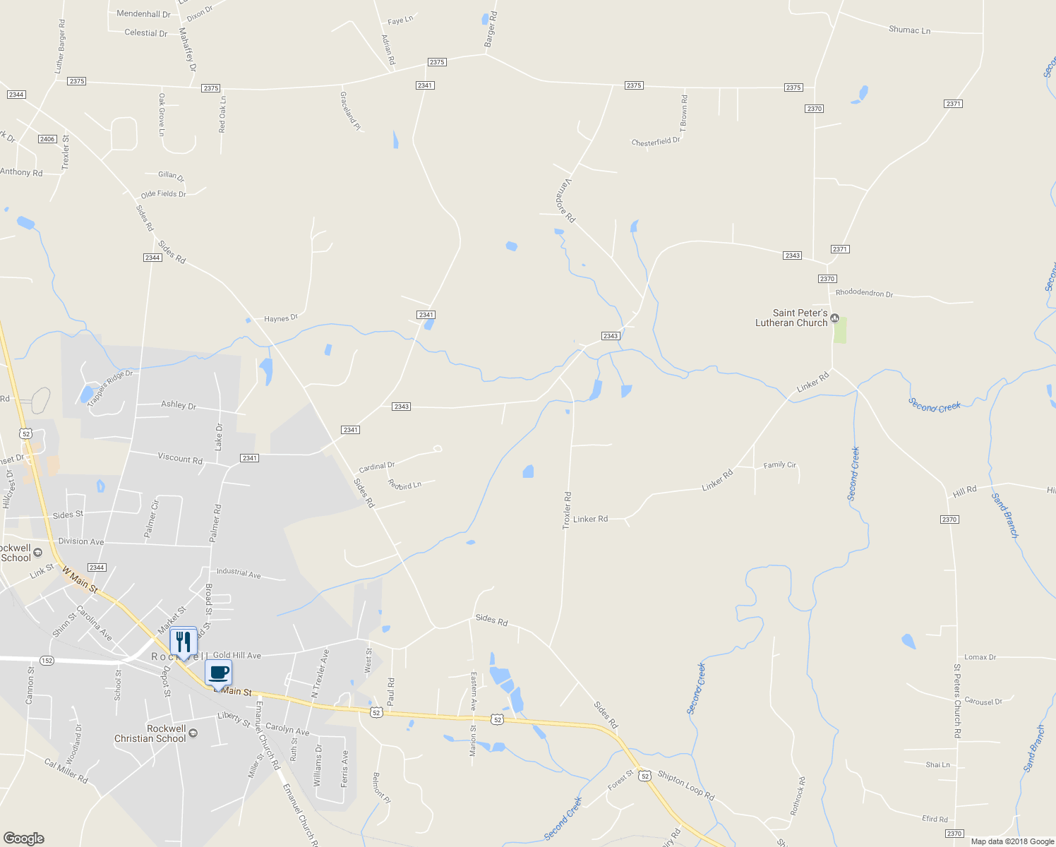 map of restaurants, bars, coffee shops, grocery stores, and more near 1555 Lower Palmer Road in Salisbury