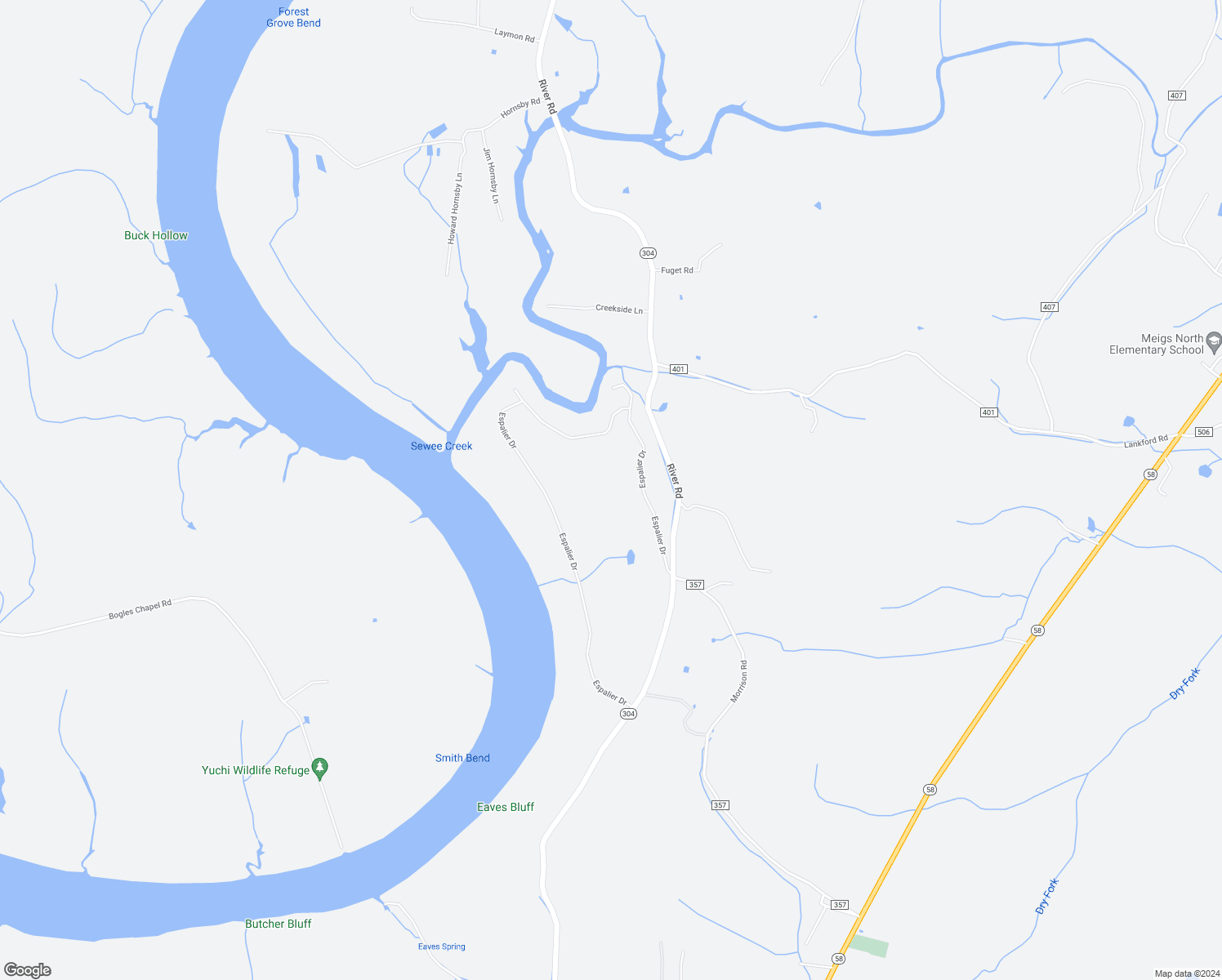 map of restaurants, bars, coffee shops, grocery stores, and more near 301 Espalier Drive in Decatur