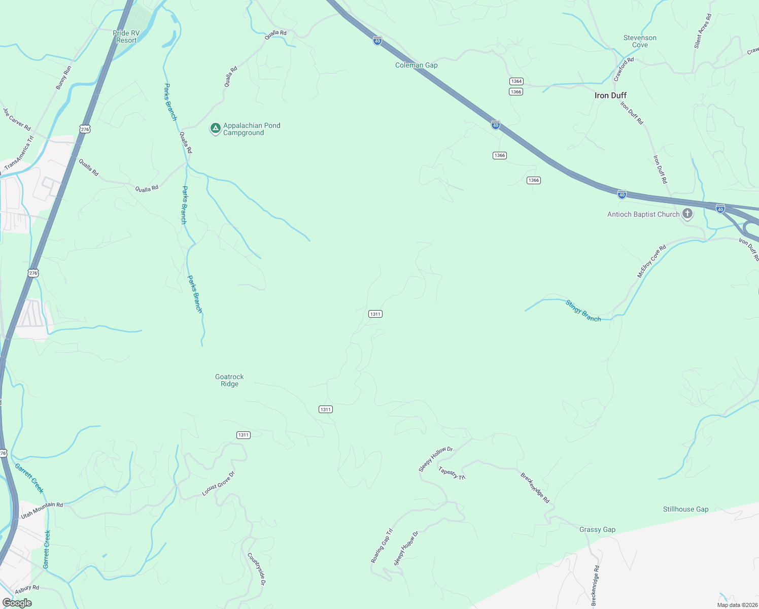 map of restaurants, bars, coffee shops, grocery stores, and more near 100 Minnetonka Road in Waynesville