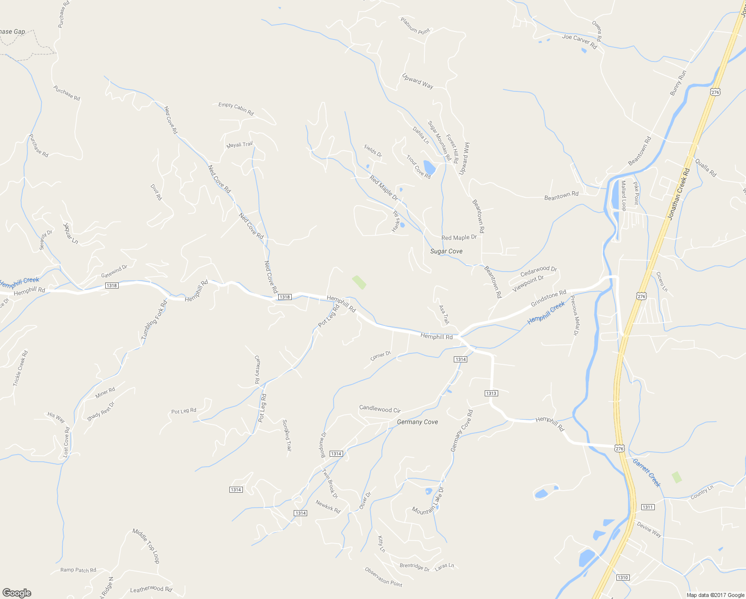 map of restaurants, bars, coffee shops, grocery stores, and more near 169 Covered Bridge Trail in Waynesville