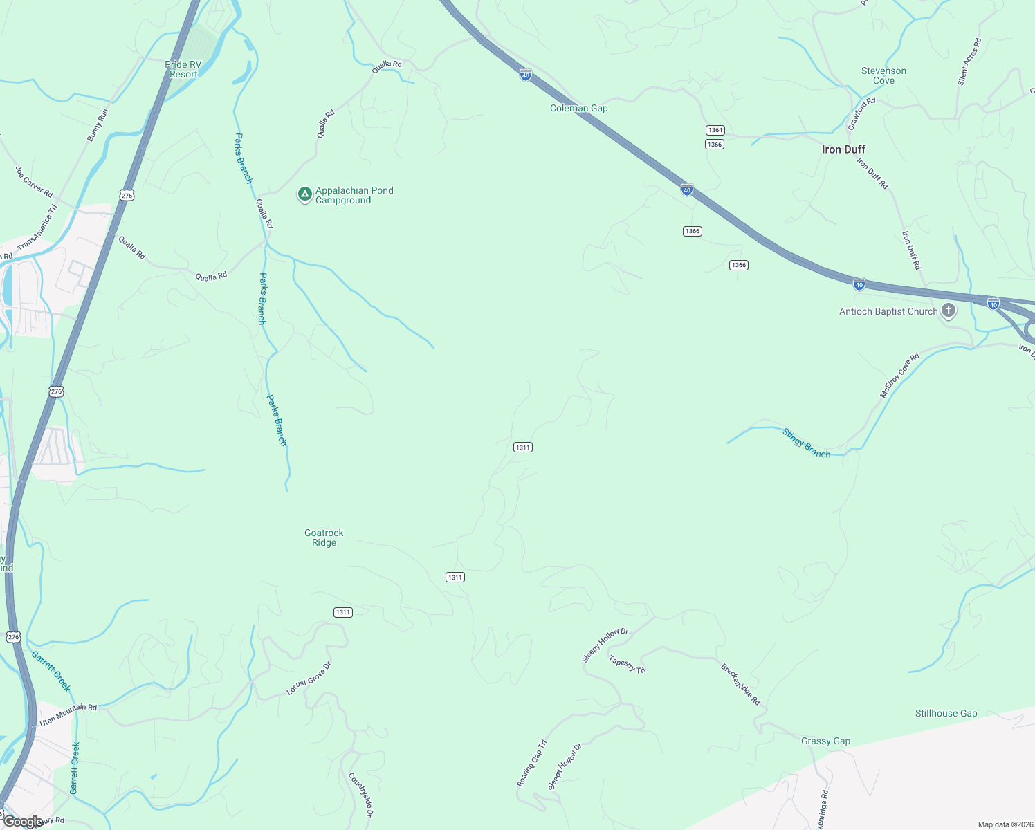 map of restaurants, bars, coffee shops, grocery stores, and more near 100 Minnetonka Road in Waynesville