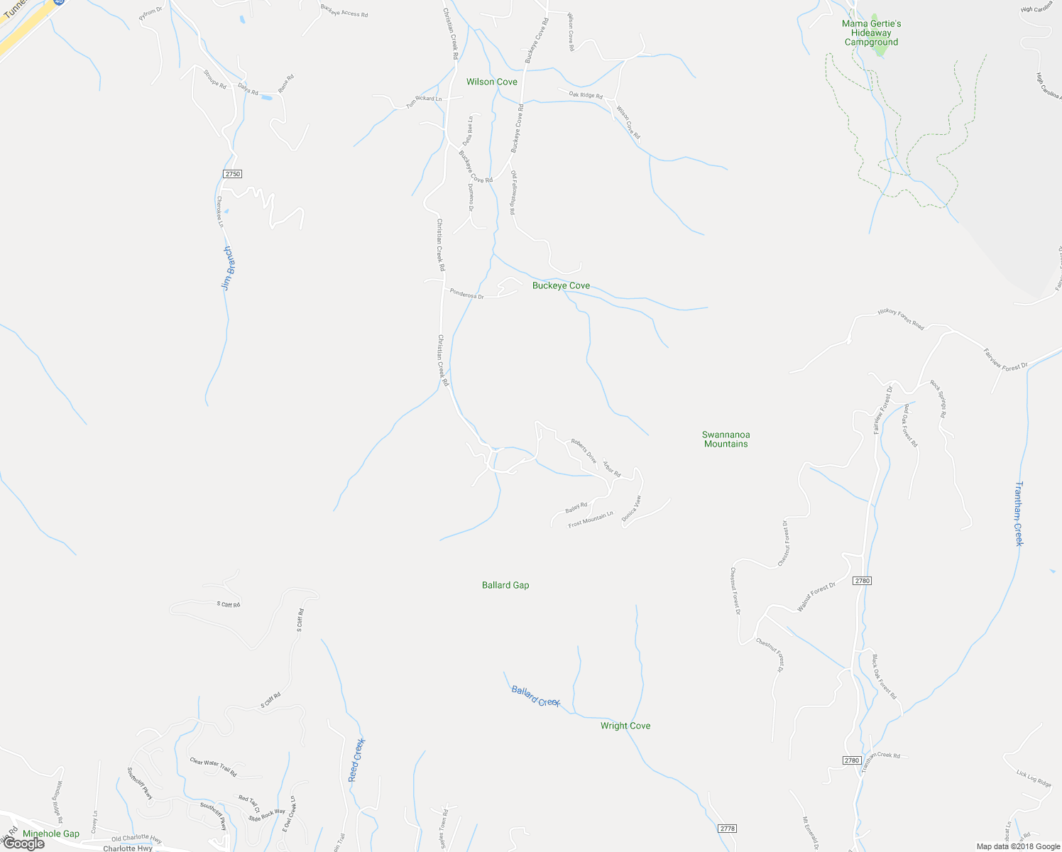 map of restaurants, bars, coffee shops, grocery stores, and more near 78 Bryant Road in Swannanoa