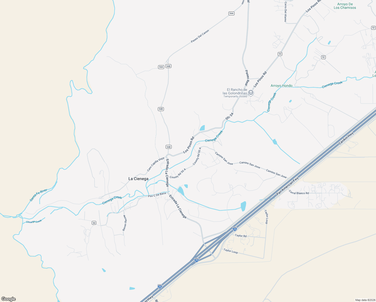 map of restaurants, bars, coffee shops, grocery stores, and more near 424 Los Pinos Road in Santa Fe