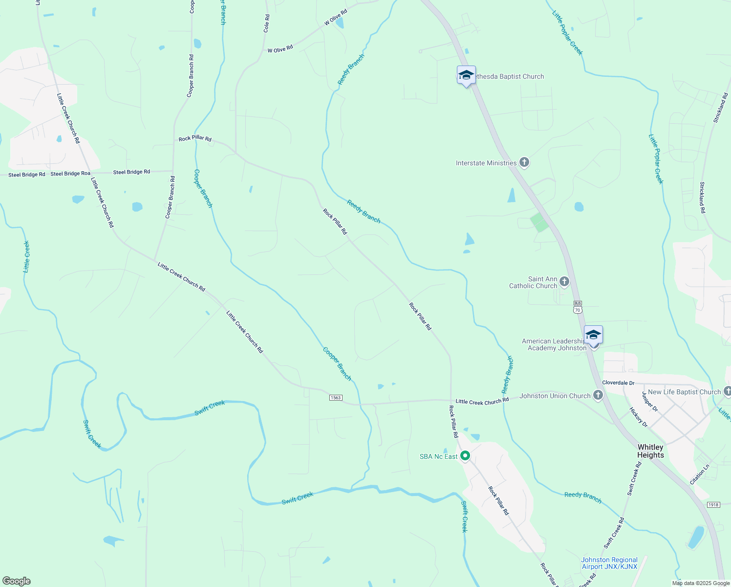 map of restaurants, bars, coffee shops, grocery stores, and more near 116 Sunray Dr in Clayton