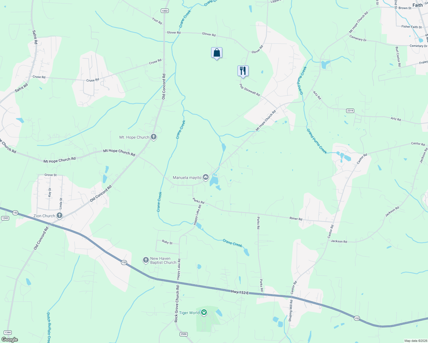 map of restaurants, bars, coffee shops, grocery stores, and more near 3985 Mount Hope Church Road in Salisbury