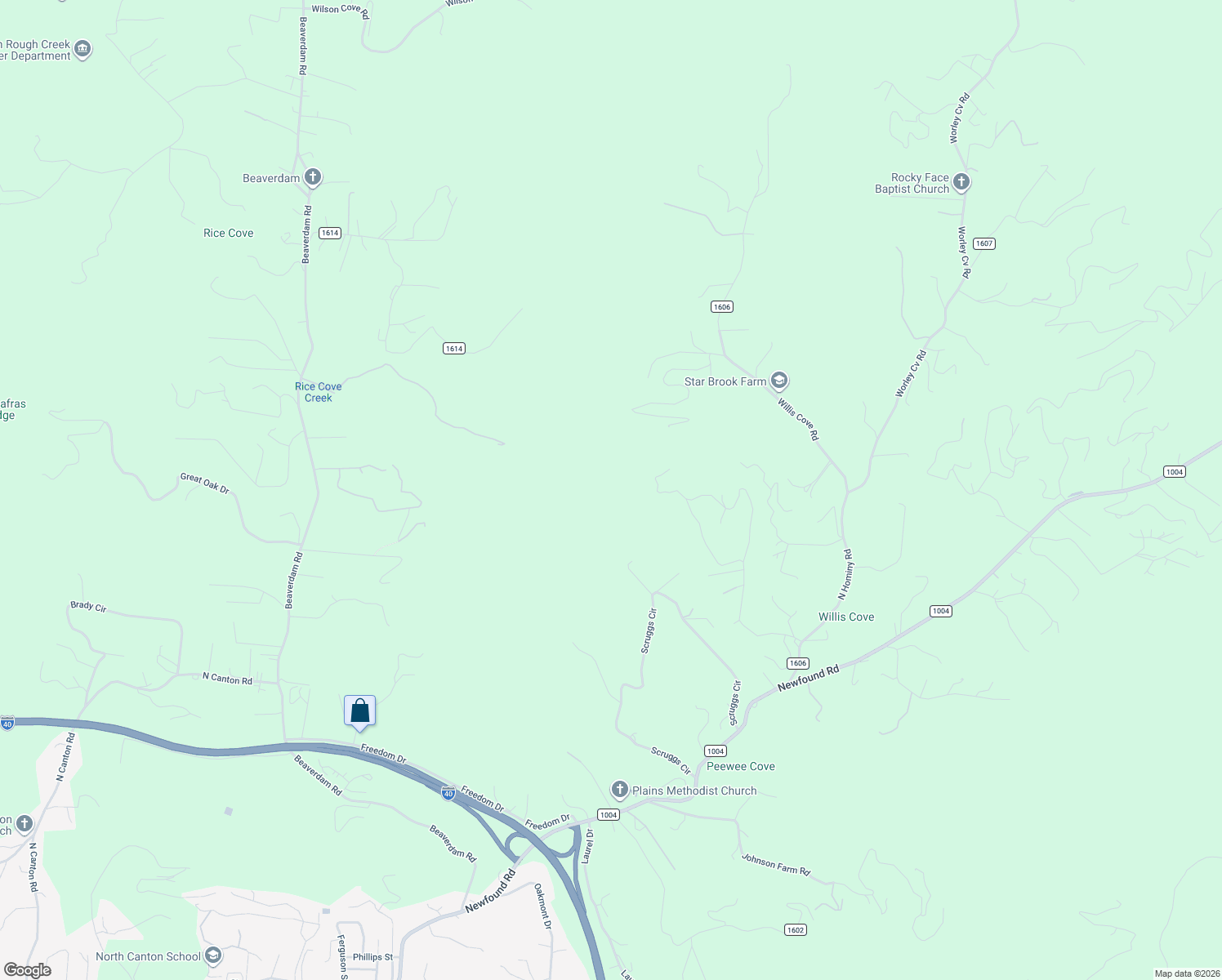 map of restaurants, bars, coffee shops, grocery stores, and more near 763 Scruggs Circle in Canton