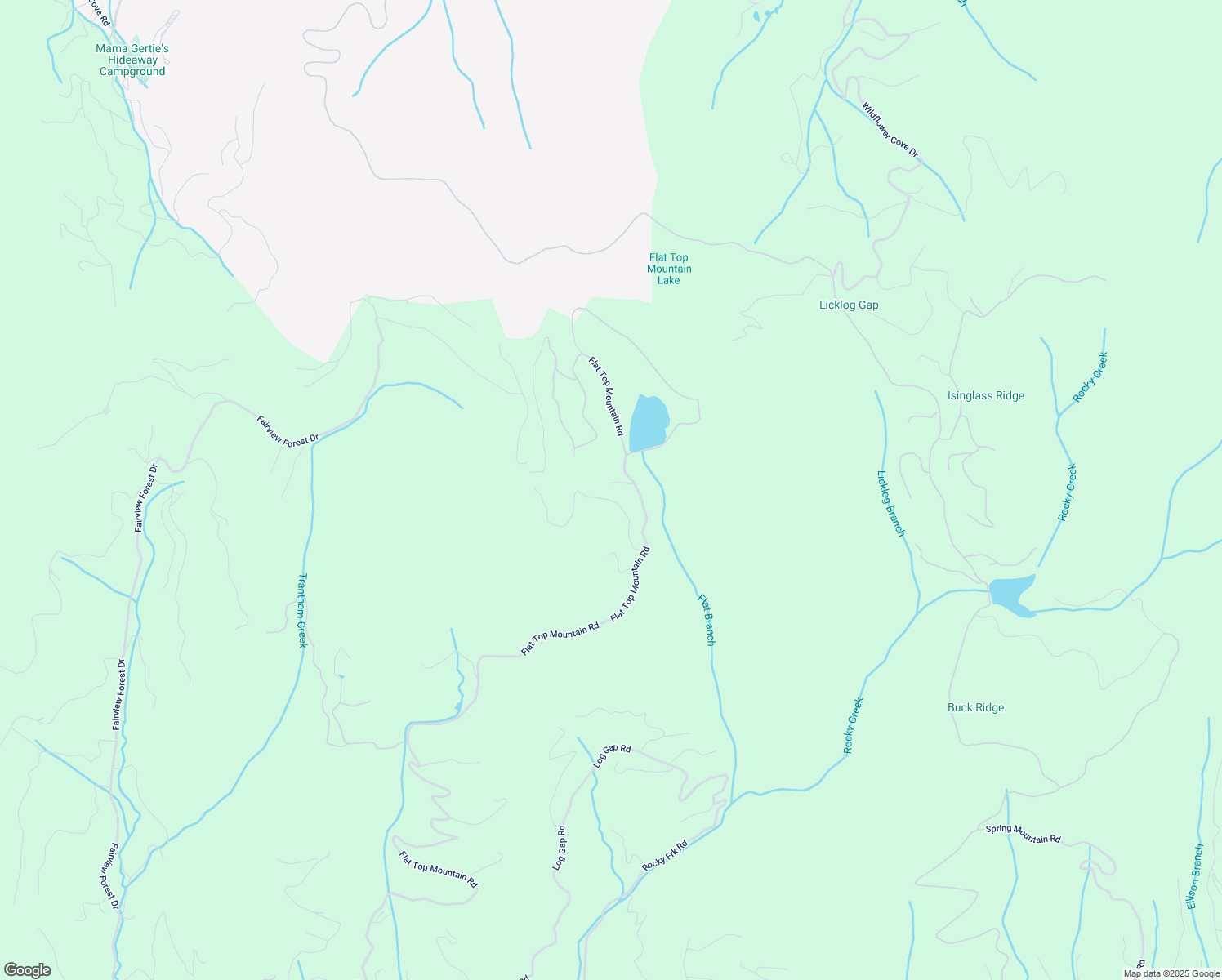 map of restaurants, bars, coffee shops, grocery stores, and more near 720 Flat Top Mountain Road in Fairview