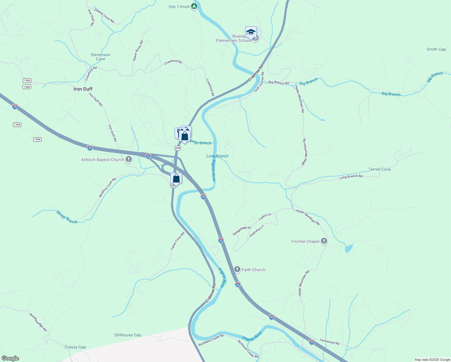 map of restaurants, bars, coffee shops, grocery stores, and more near 175 Ironwood Drive in Clyde