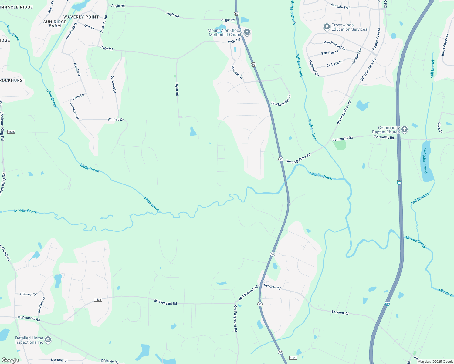 map of restaurants, bars, coffee shops, grocery stores, and more near 235 Susan Dr in Garner