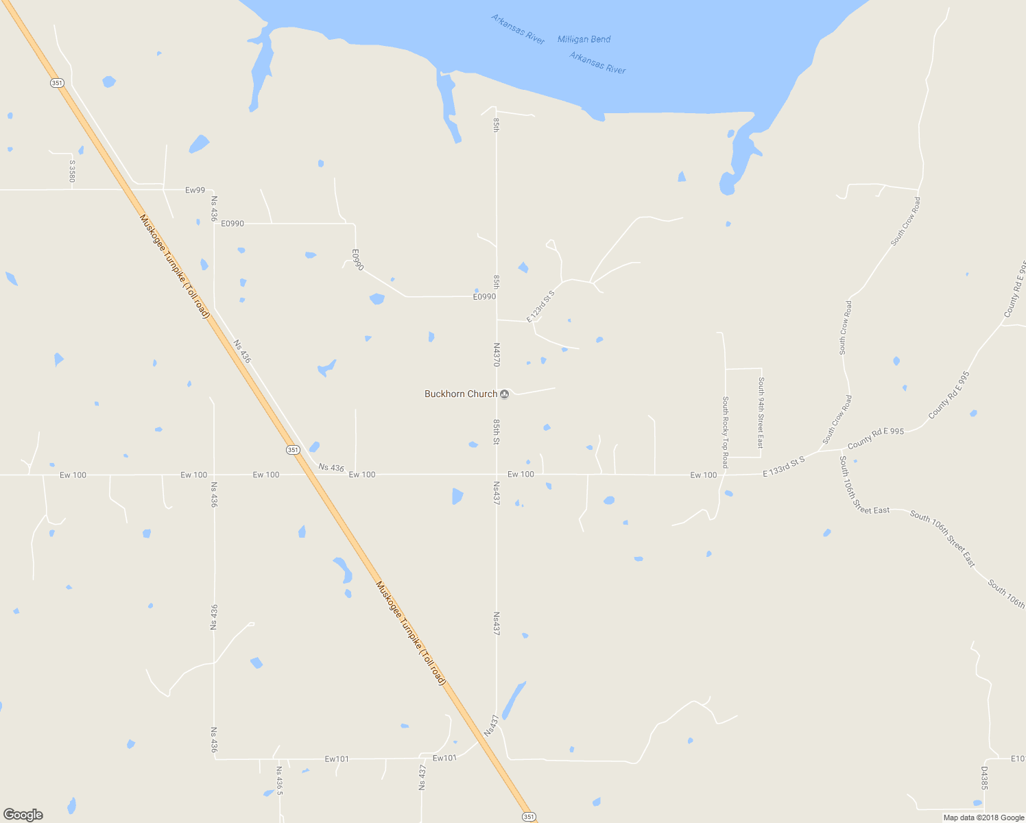 map of restaurants, bars, coffee shops, grocery stores, and more near 13100 85th Street in Muskogee