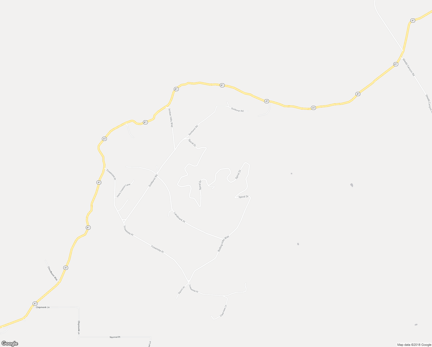 map of restaurants, bars, coffee shops, grocery stores, and more near Spiral Drive in San Luis Obispo County