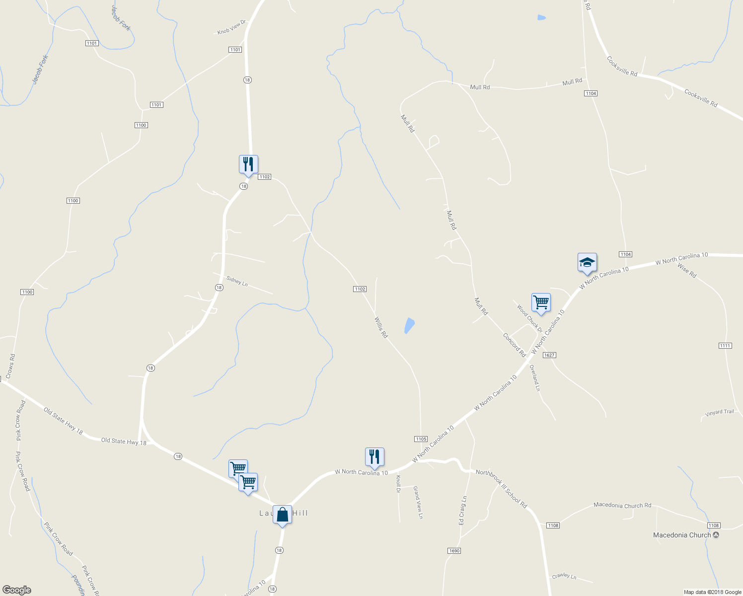 map of restaurants, bars, coffee shops, grocery stores, and more near 9168 Willis Road in Vale