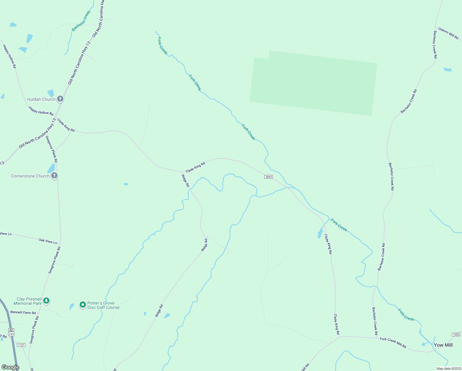 map of restaurants, bars, coffee shops, grocery stores, and more near 5960 Clyde King Road in Seagrove