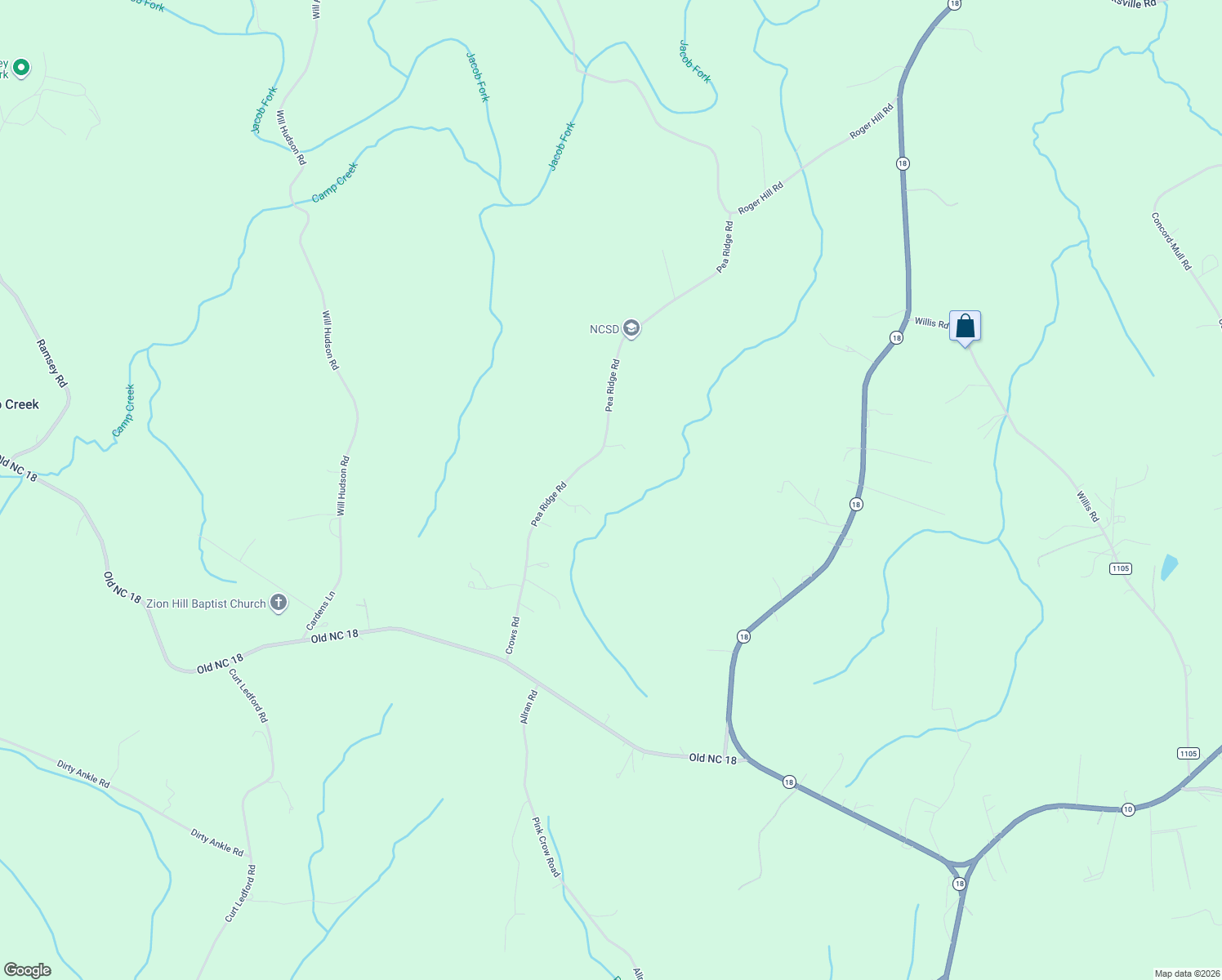 map of restaurants, bars, coffee shops, grocery stores, and more near 4068 State Road 1100 in Lawndale
