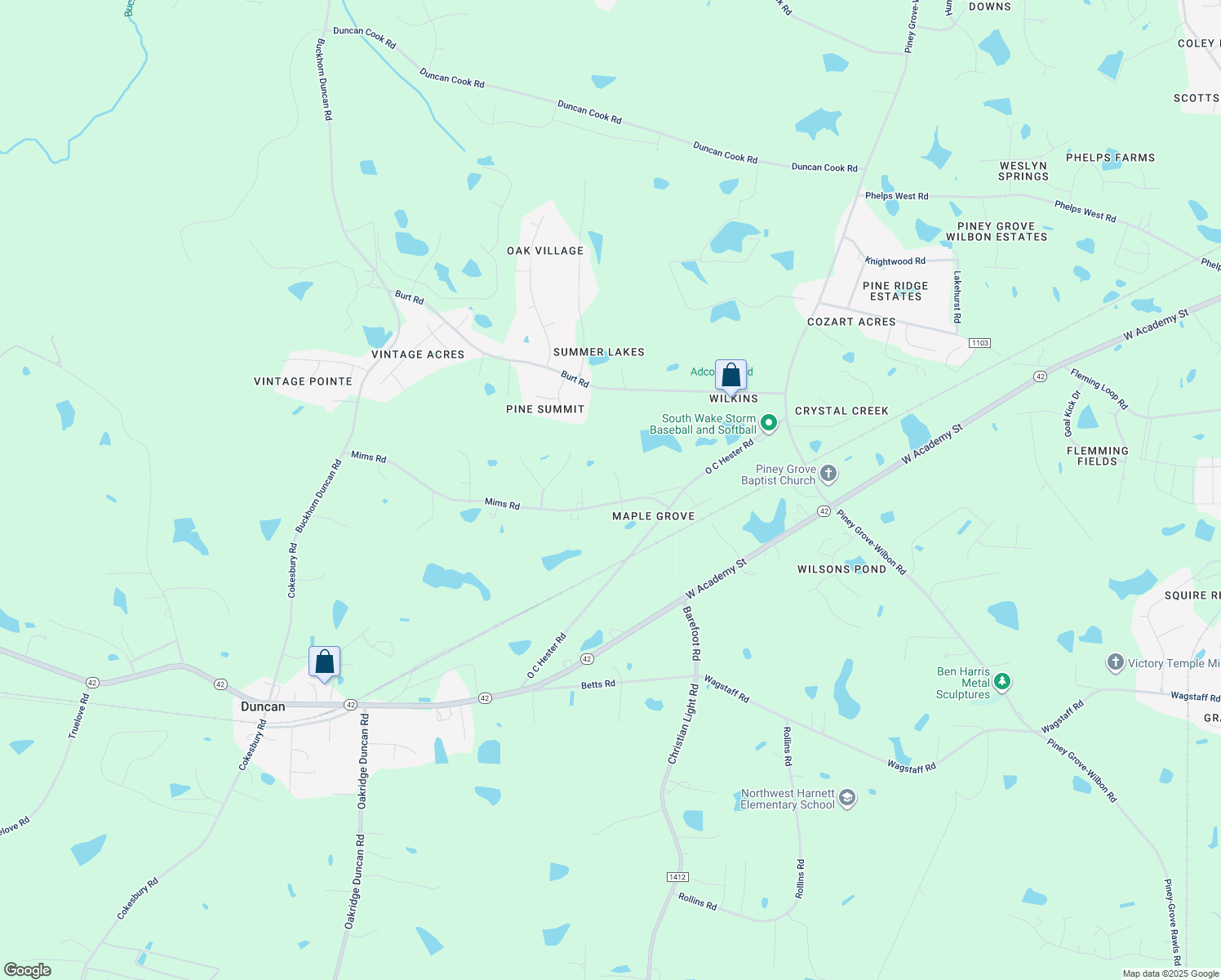 map of restaurants, bars, coffee shops, grocery stores, and more near 5920 Rounder Lane in Holly Springs