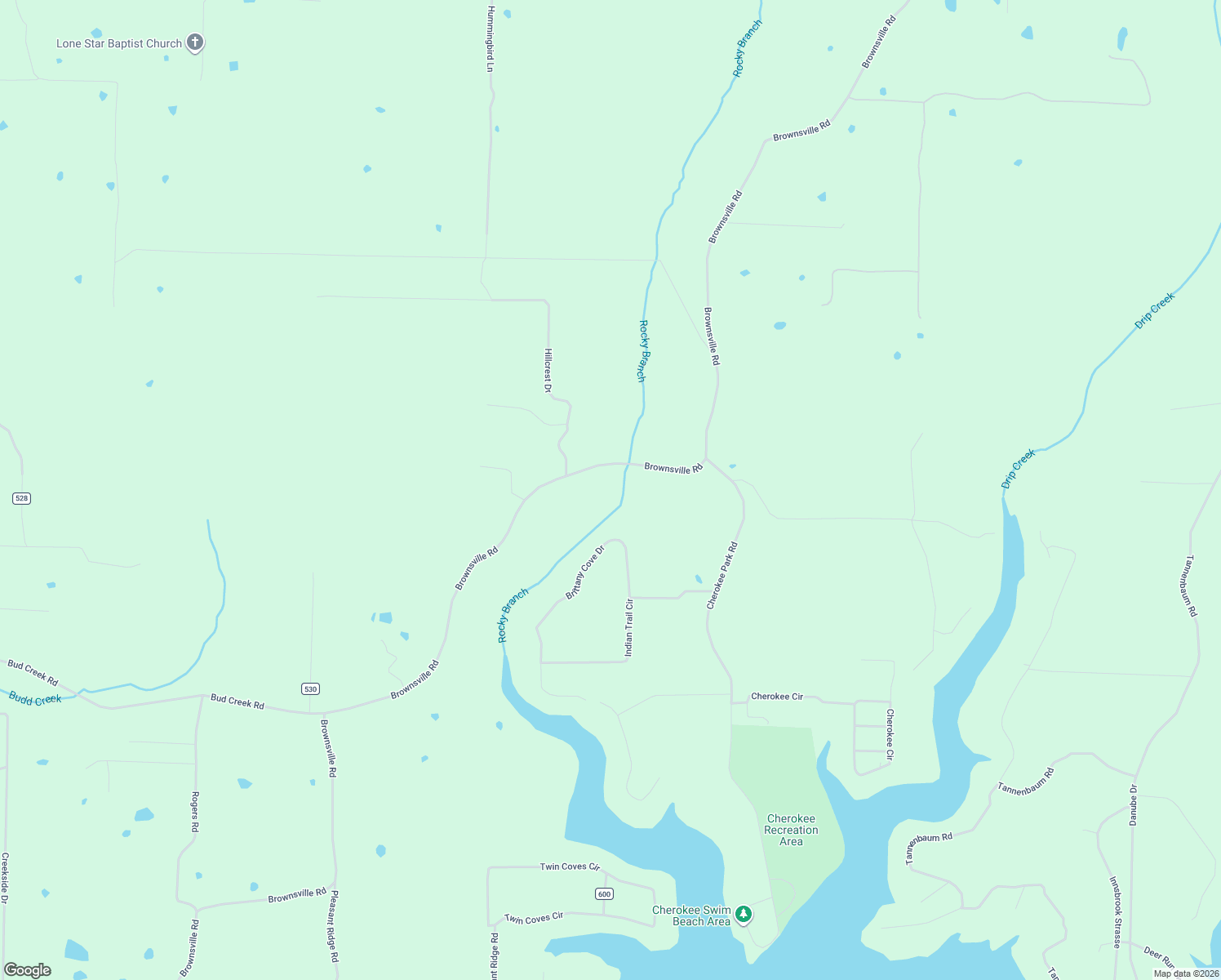 map of restaurants, bars, coffee shops, grocery stores, and more near 2475 Brownsville Road in Greers Ferry