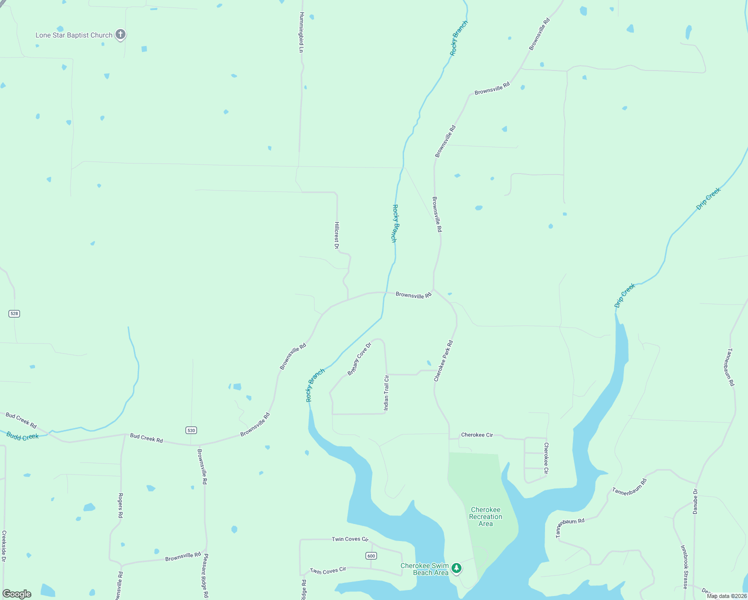 map of restaurants, bars, coffee shops, grocery stores, and more near 2475 Brownsville Road in Greers Ferry