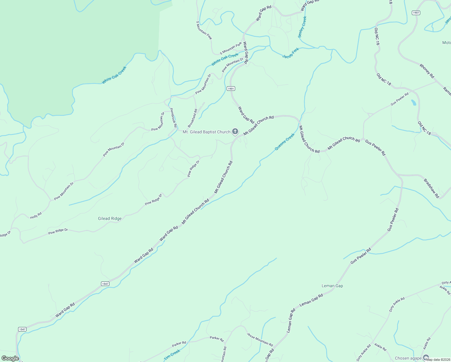 map of restaurants, bars, coffee shops, grocery stores, and more near 4064 Mount Gilead Church Road in Connelly Springs