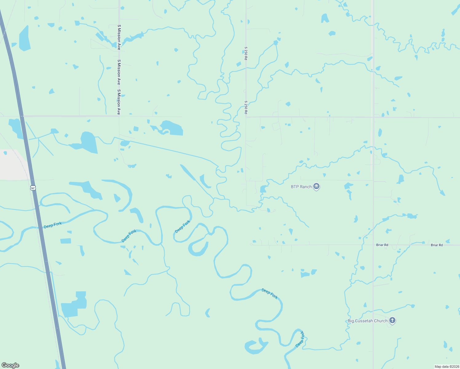 map of restaurants, bars, coffee shops, grocery stores, and more near 19549 South 250 Road in Okmulgee