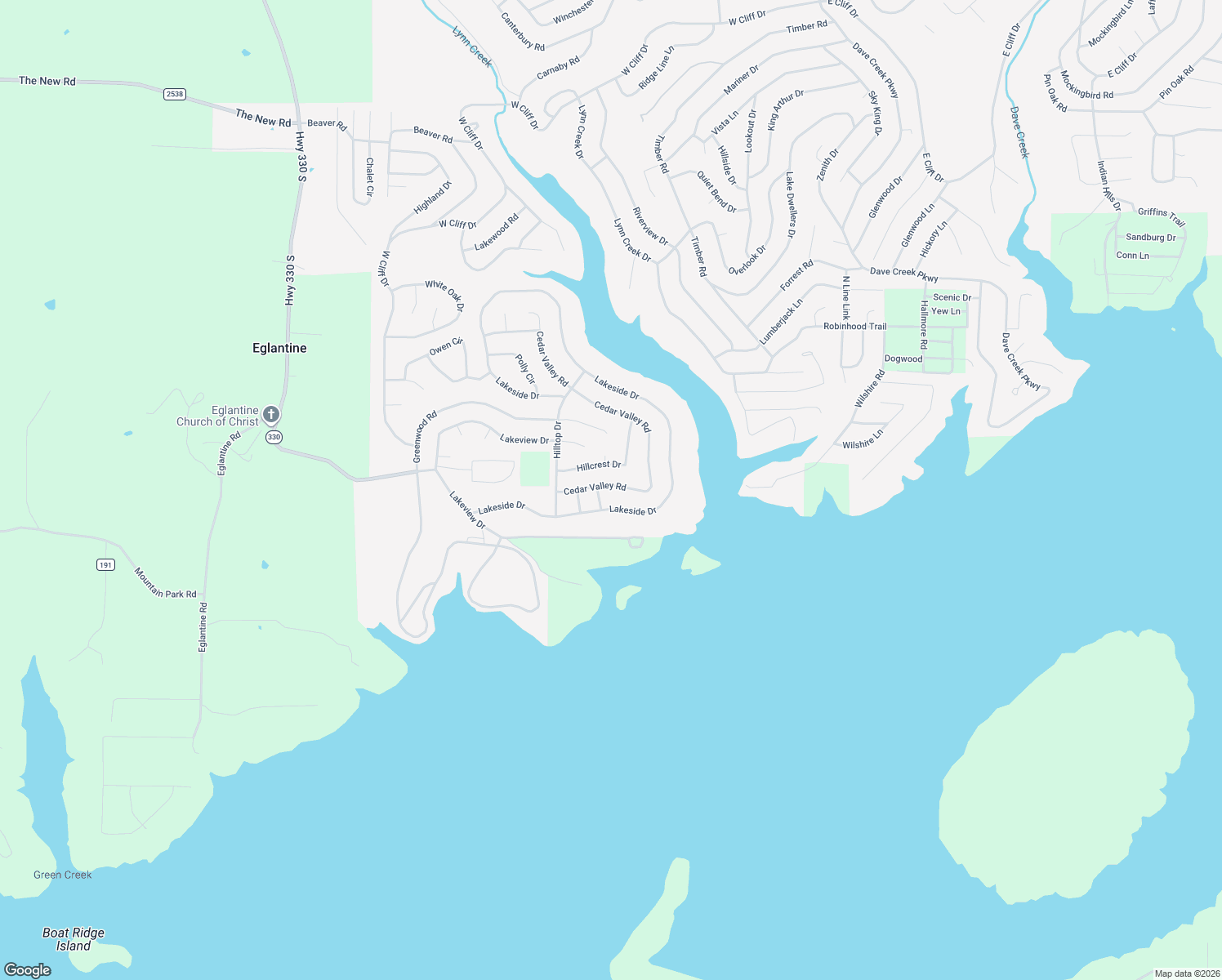 map of restaurants, bars, coffee shops, grocery stores, and more near 119 Cedar Valley Road in Fairfield Bay