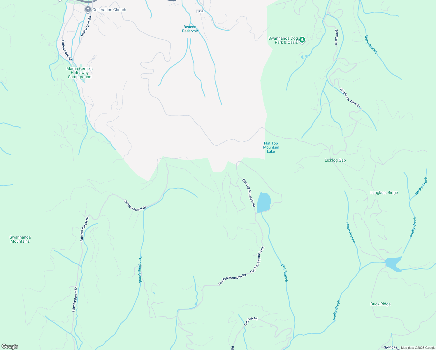 map of restaurants, bars, coffee shops, grocery stores, and more near 979 Flat Top Mountain Rd in Fairview