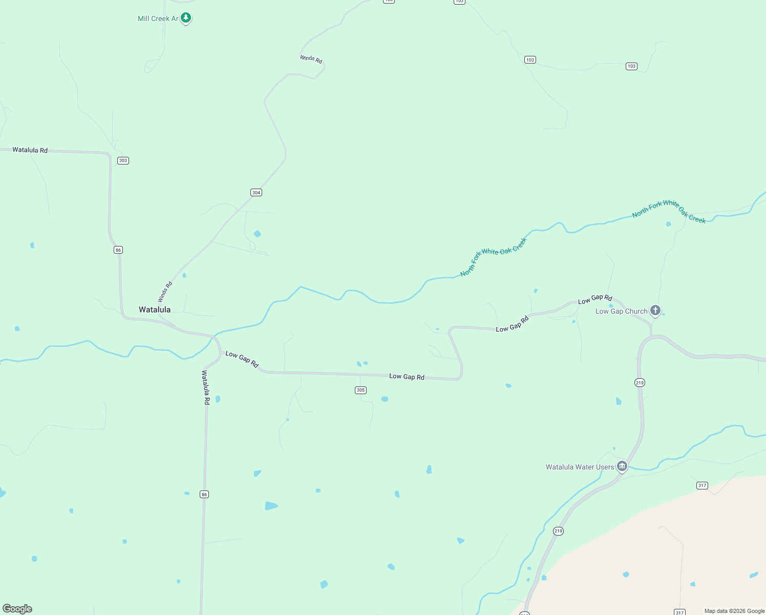 map of restaurants, bars, coffee shops, grocery stores, and more near in Watalula