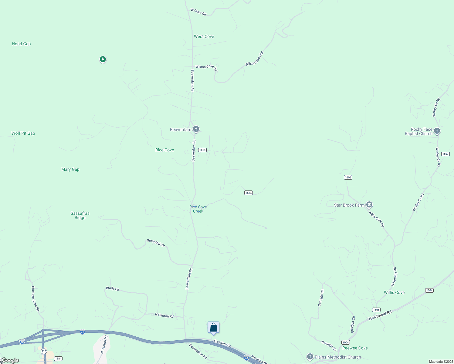 map of restaurants, bars, coffee shops, grocery stores, and more near 529 Smathers Cove Road in Canton