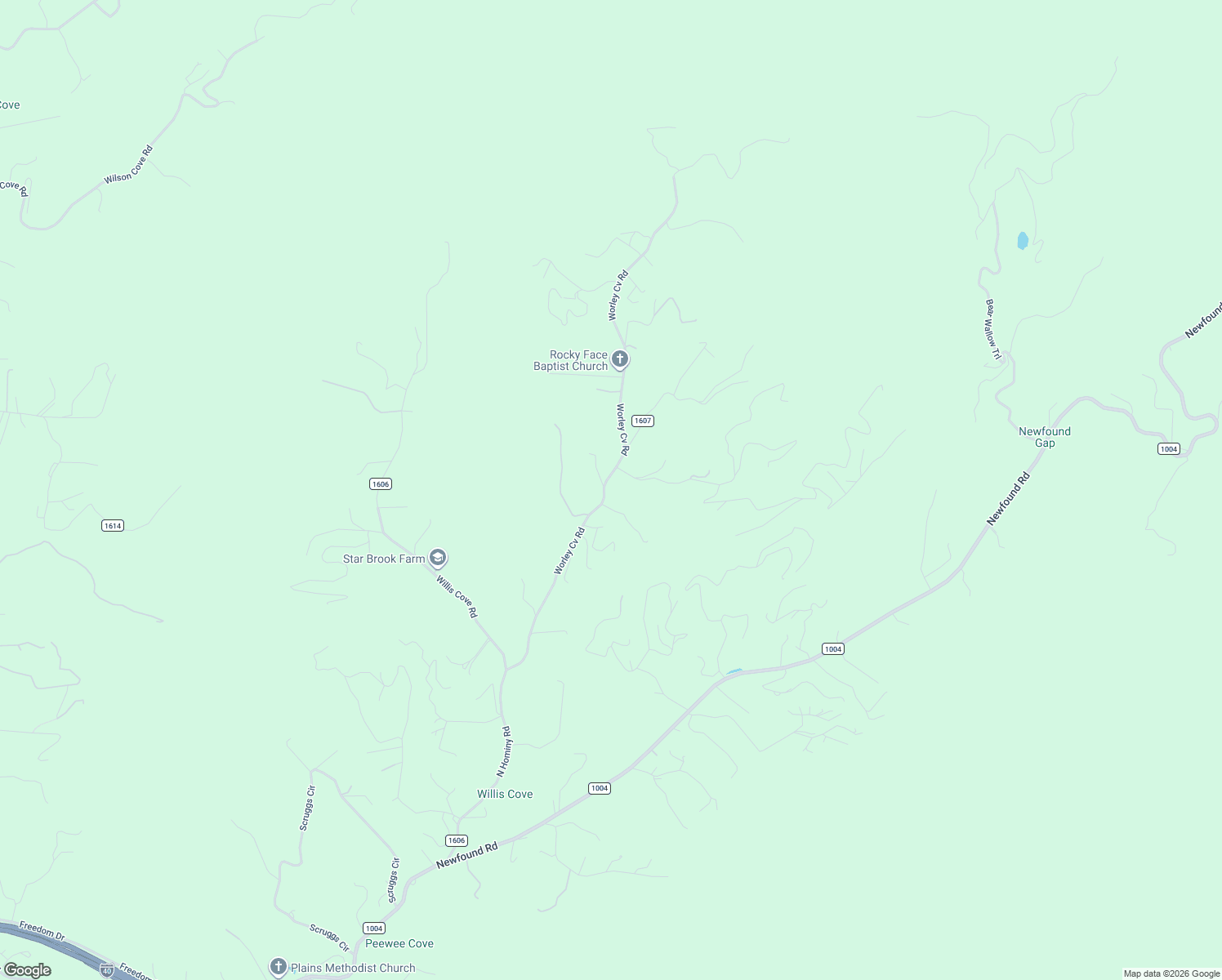 map of restaurants, bars, coffee shops, grocery stores, and more near 1324 Worley Cove Road in Canton