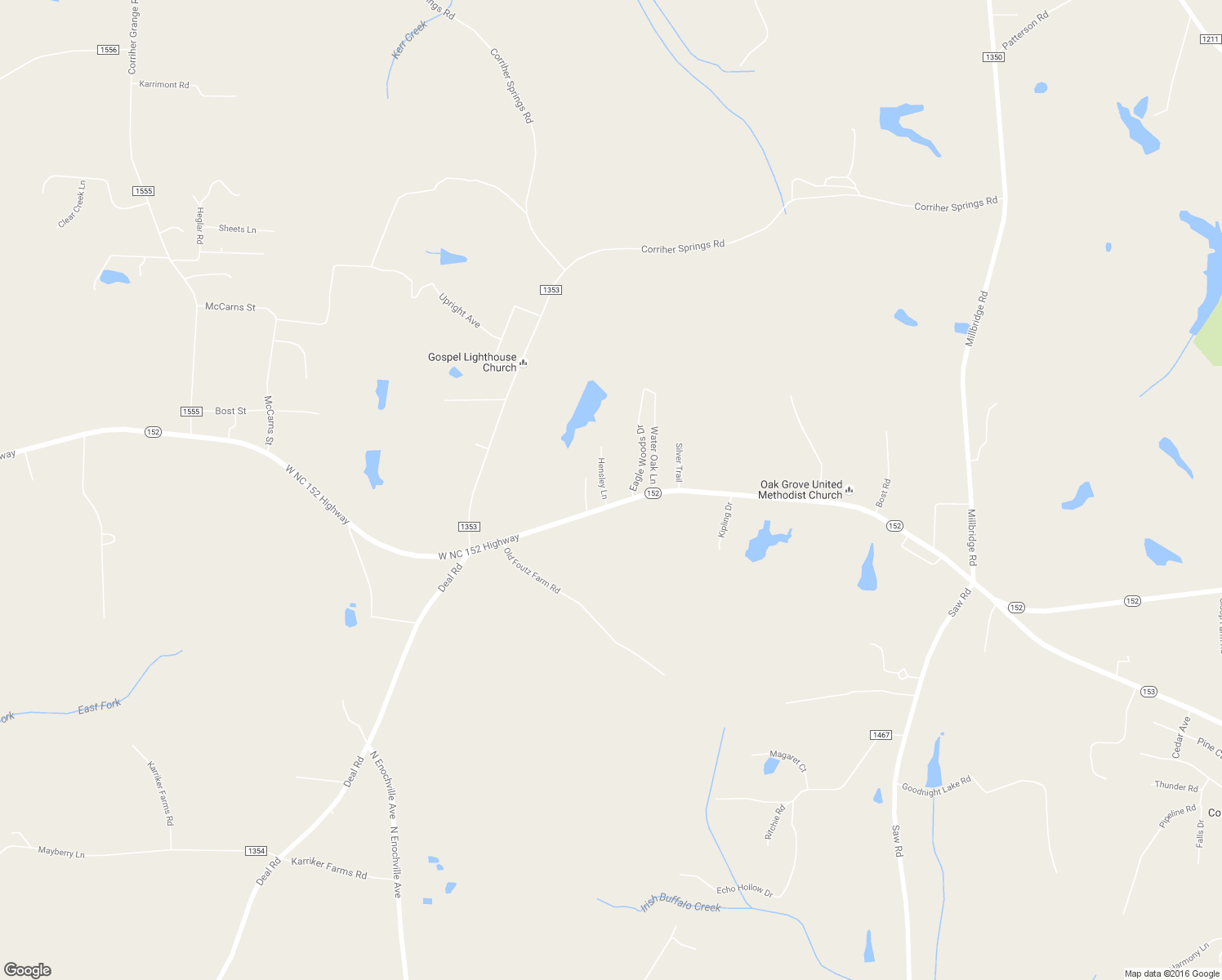 map of restaurants, bars, coffee shops, grocery stores, and more near 5390 Nc 152 West in China Grove