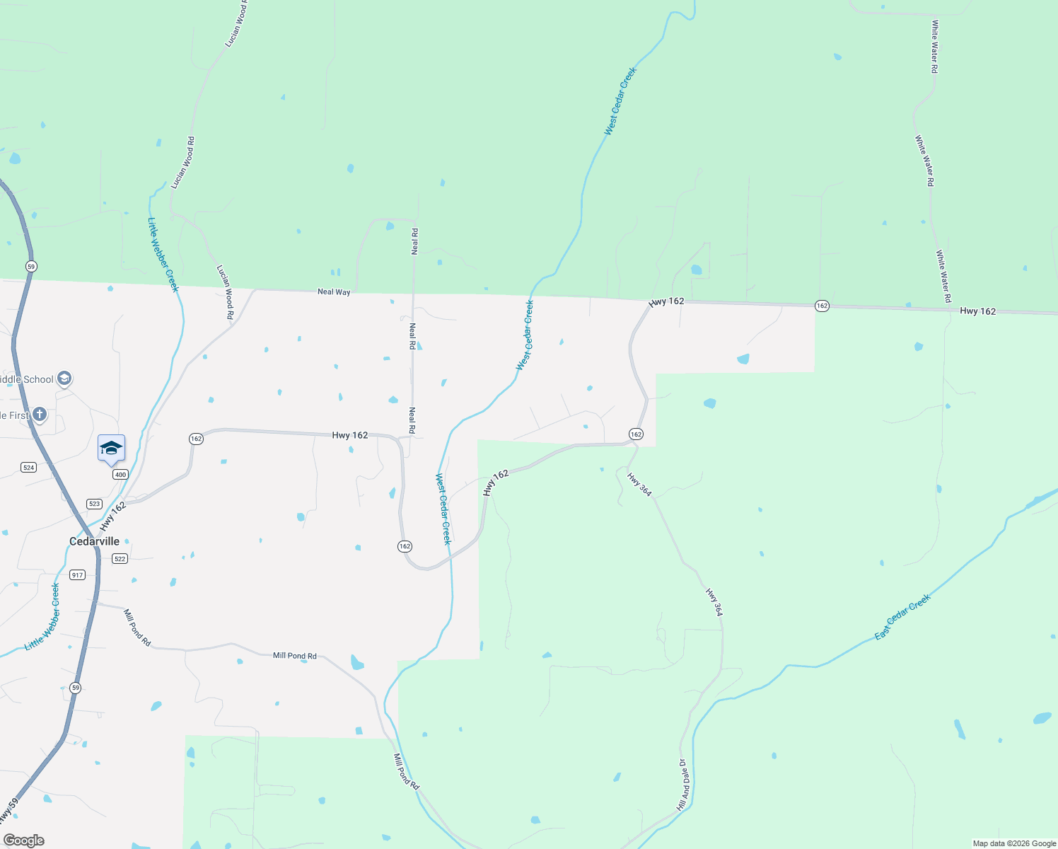 map of restaurants, bars, coffee shops, grocery stores, and more near 9814 Glenn View Drive in Cedarville
