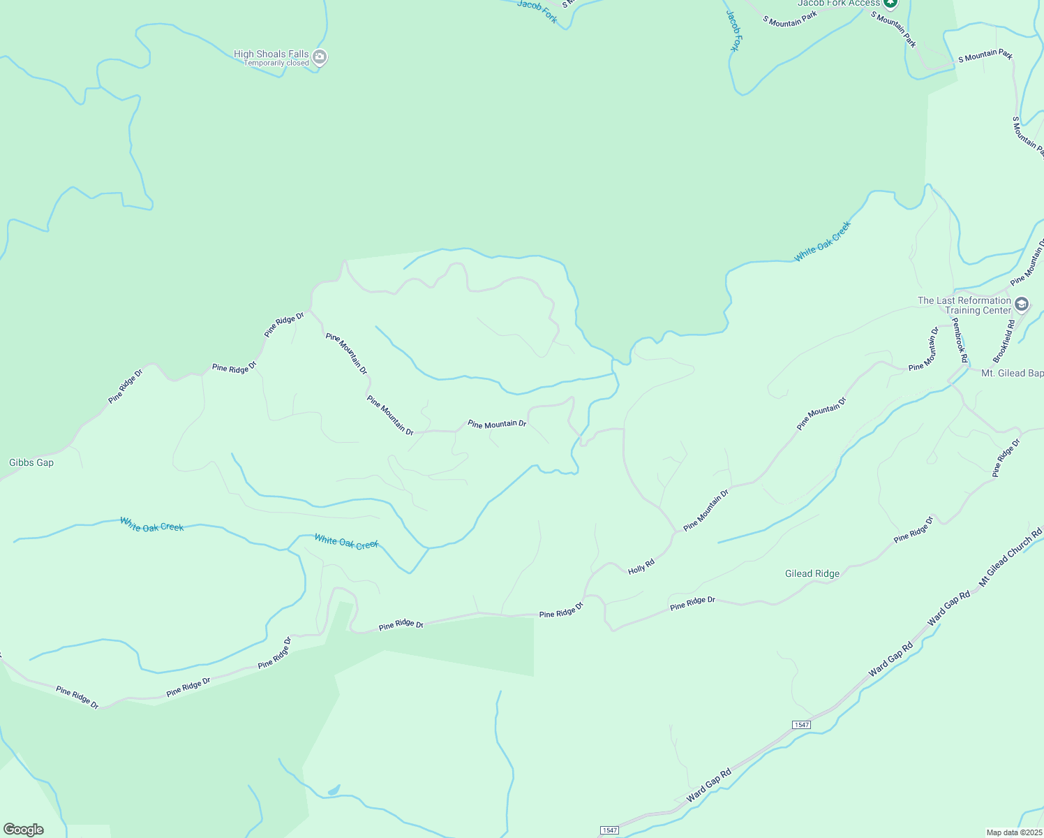 map of restaurants, bars, coffee shops, grocery stores, and more near 8574 Crestline Court in Connelly Springs